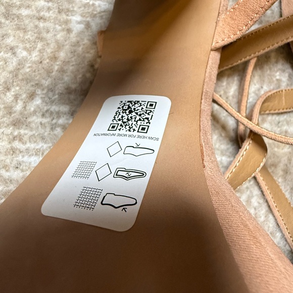 Asos Nude Heels Block Heel Sandals Size 8 - Picture 10 of 12